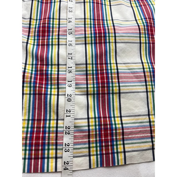 Talbots Short Sleeve Ruffle Top Cream Plaid Size LP - Picture 12 of 12